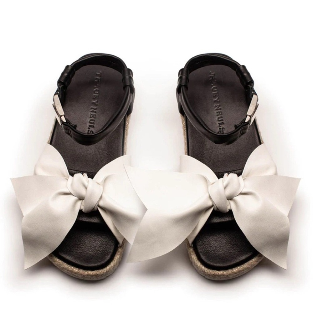 Tracey Neuls “Okeefe” Leather Bow Sandals